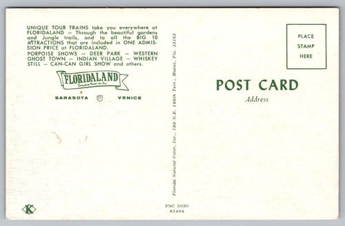 Postcard: Tour Tain, Floridaland, Florida Natural Color Inc., Chrome, Unposted - Picture 2 of 2