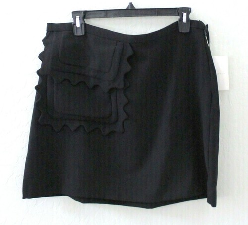 Minifalda Victoria Beckham X Target sarga ribete vieira bolsillo talla L negra - Imagen 1 de 3