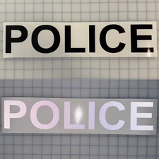POLICE 3"x16" REFLECTIVE Decal Arial Bold (10 Different Colors) Safety Sticker