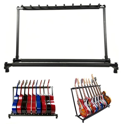 9er GITARRENSTÄNDER UNIVERSAL FÜR SECHS GITARREN - STATIV STÄNDER SCHWARZ - Bild 1 von 12