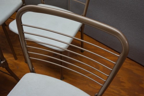 Vintage Hamilton COSCO Gatefold Gold Folding Chairs Set of 4 - Picture 3 of 12