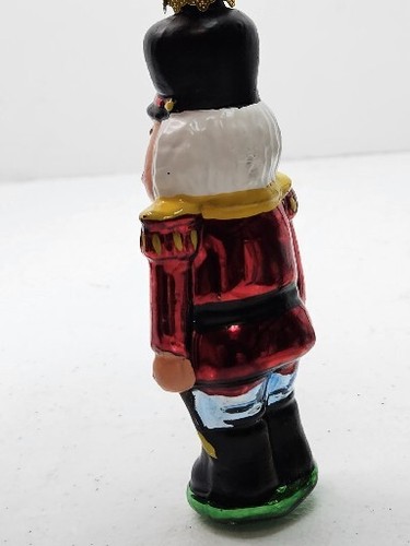 Vintage handbemalter Glas Nussknacker Soldat Ornament Weihnachten 5" - Bild 10 von 11