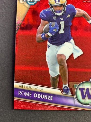 ROME ODUNZE 2023 BOWMAN UNIVERSITY CHROME RED SHIMMER REFRACTOR 4/5 CARD #138 - Picture 5 of 10