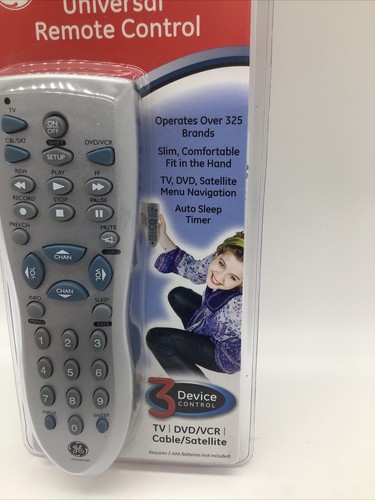 GE Universal Remote Control 3-Device TV DVD/VCR CBL/SAT (24921) Brand New - Picture 3 of 8