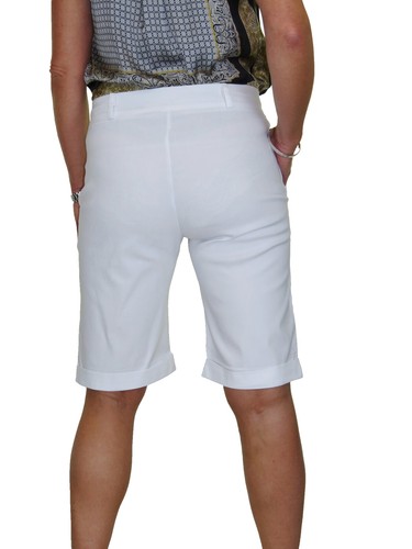 Ladies Above Knee 10" Turn-Up Shorts Stretch Mid Rise Summer Bermuda Pants 8-22 - Picture 21 of 78
