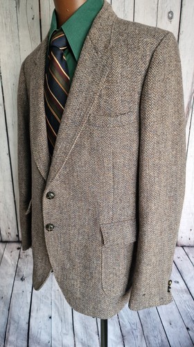 Harris Tweed Jacket Brown -Size 44- by Leishman Classic Vintage CO72 - Picture 5 of 22