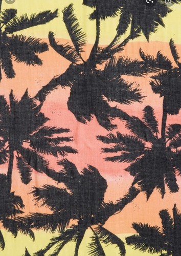 $68 REBECCA MINKOFF SCARF VISCOSE OBLONG PAINTERLY PALM T35 - Picture 2 of 6