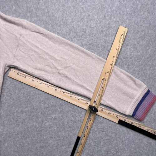 Saturday Sunday By Anthropologie Sweater Women’s Medium Cozy V-Neck Beige Ringer - Picture 7 of 10