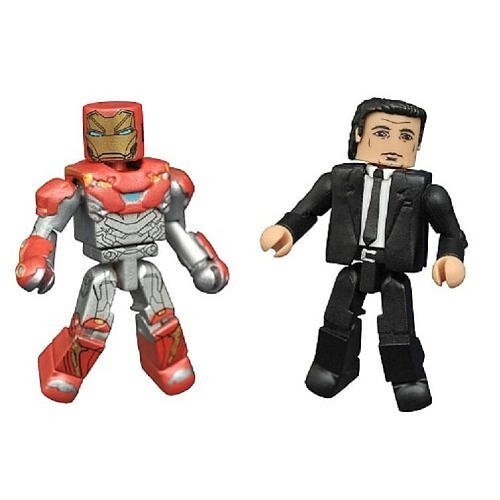 Marvel Minimates Toys R Us Excl. Spider-Man Mark 47 Iron Man & Happy Hogan - Picture 1 of 2