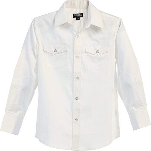 Men's Western Shirt Long Sleeve Solid Pearl Snaps - Picture 6 of 15