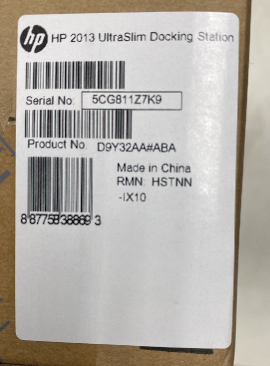 HP D9Y32AA#ABA 2013 UltraSlim Docking Station D9Y32AA#ABA 887758388846 ...