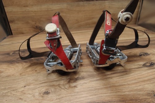 Rennrad Flat Plattform Pedale KYOKUTO PRO VIC II Japan + Zehenclips BRC Italy - Bild 2 von 15