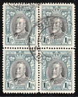 S RHODESIA 1931 KGV 1s PERF 14 BLOCK OF 4 FINE USED. SG 23b £720 SEE DESCRIPTION