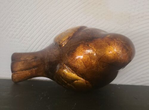 Glänzend Metallic Gold/Bronze/Braun Keramik Vogel Figur Dekor 5" Modern Country - Bild 7 von 8