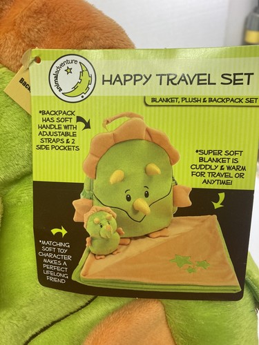 New Animal Adventure Happy Travel Set Bag Blanket Plush Set Backpack - Picture 3 of 5
