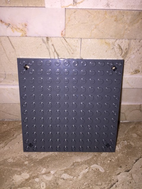 Lego 52040 Light Bluish Gray Brick Plate 12x12 3 Hole Per Side Lego Dark Gray Base With Corner Holes 12 X Brick Piece 52040