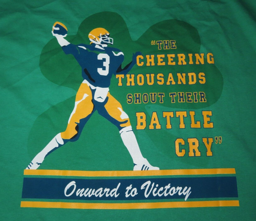 Joe Montana Nr. 3 NOTRE DAME FIGHTIN IRISH T-Shirt "Battle Cry" (2XL) mit Etikett - Bild 1 von 6