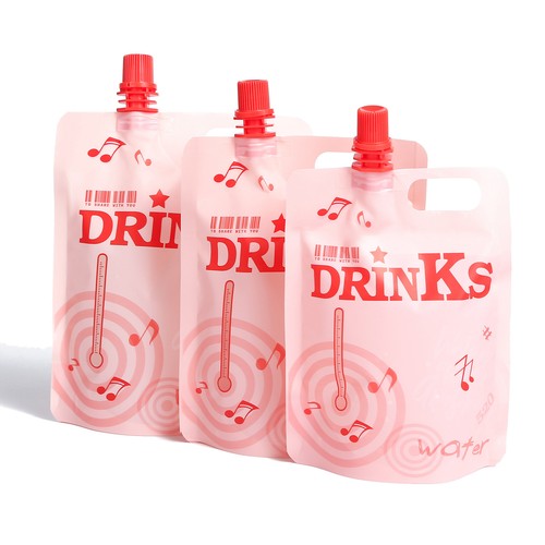 Plastic Drink Bags Matte Bottle Pouches Design Print Drinking Pouches for Water - Picture 8 of 13