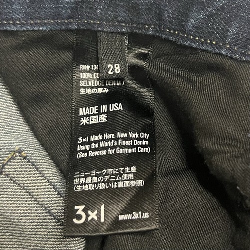 3x1 NYC Mens 28x30 Distressed Selvedge Denim Straight Leg Blue Jeans Made In USA - Picture 14 of 16