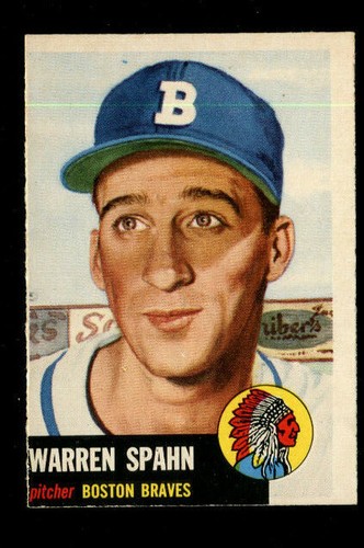 1953 Topps Baseball #147 Warren Spahn Card - NM (OC)           #2193 - Picture 1 of 2