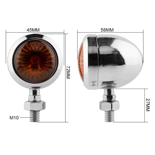 4x Motorcycle Bullet Turn Signal Lights Amber Indicators Blinkers Lamp Chrome AU - Picture 4 of 12