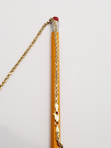 10KT Yellow Gold Semi Solid Rope Chain 20.02 inches x (W)3.03mm Lobster Clasp - Picture 6 of 7
