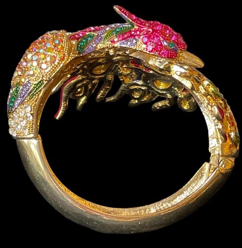 Neu mit Etikett Natasha Statement Strass Armband Pfau 3D Cocktail Klemme Kristalle - Bild 7 von 8