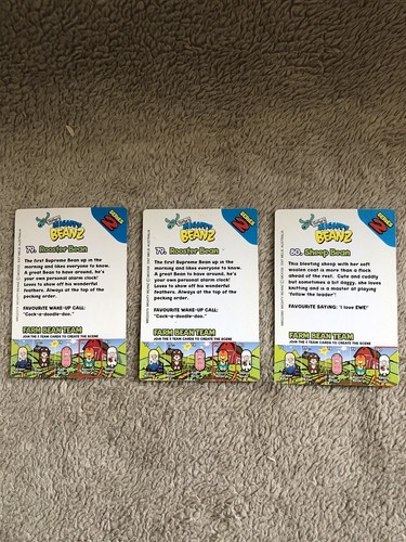 2002 Mighty Beanz Serie 2 Farm Bean Team - komplett mit drei Karten - Bild 3 von 3