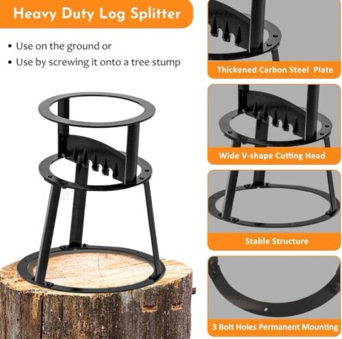 XL 10" Blade Manual Log Splitter - Firewood Kindling - Heavy Duty Steel Cutter - Picture 3 of 7
