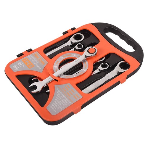 Ratchet Wrench Set Metric Combination Kit Fixed Spanners Tool 7 Piece 8mm-19mm - Picture 2 of 11