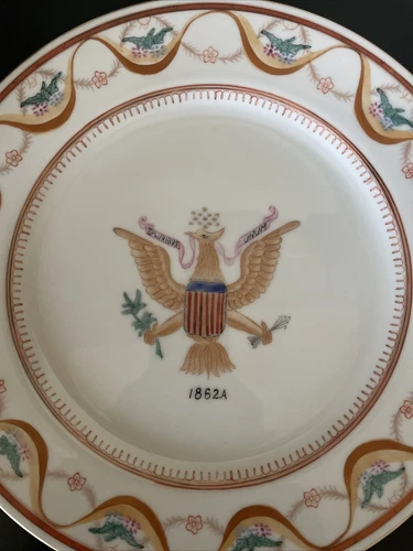 Chinese Export Armorial Plate Coat Of Arms Of US - Picture 2 of 8
