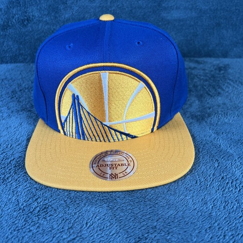 Mitchell & Ness Golden State Warriors Crop Logo Adjustable Snapback Hat New
