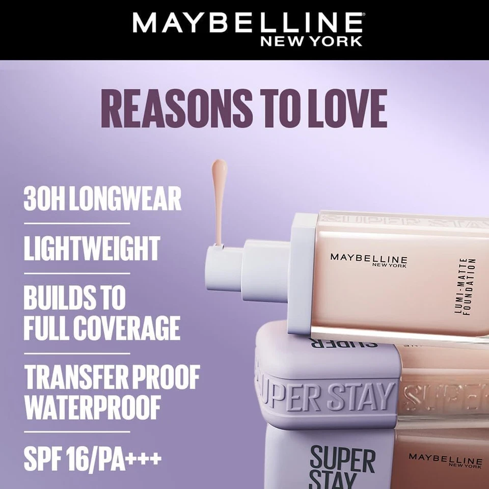 Maybelline New York Super Stay Lumi Matte Liquid Foundation - Image 2 of 4
