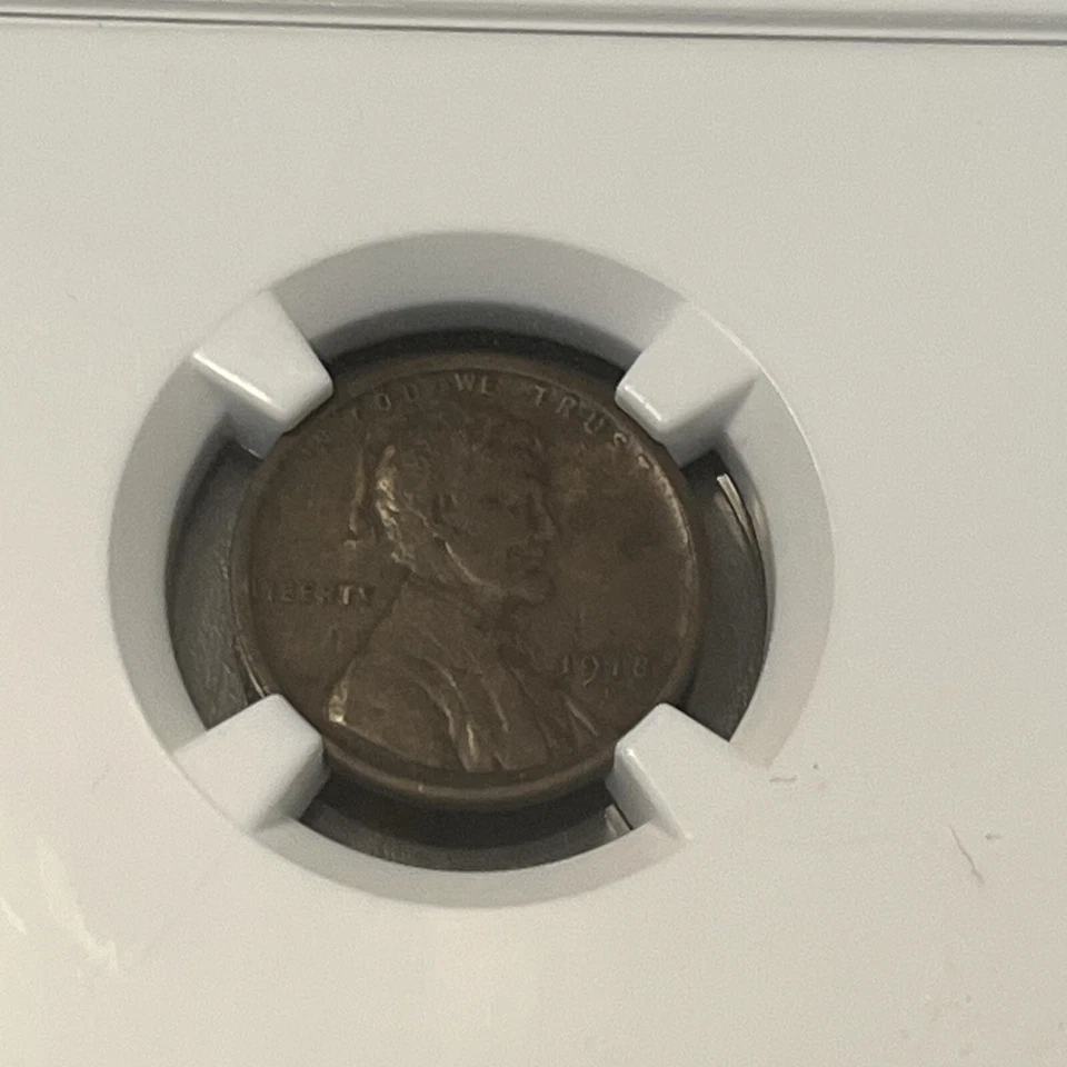 1918 D 1C ERROR NGC F12 BN OBVERSE LAMINATION WHEAT PENNY - Image 2 of 4