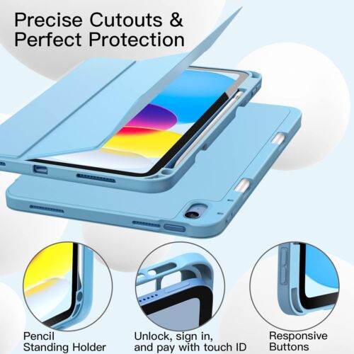 JETech Soft TPU Case w/ Pencil Holder For 10.9-Inch iPad 10 10th Generation 2022 - Picture 8 of 8