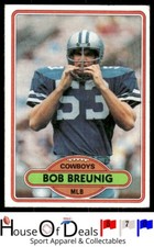 1980 Topps #204 Bob Breunig Dallas Cowboys Football Card