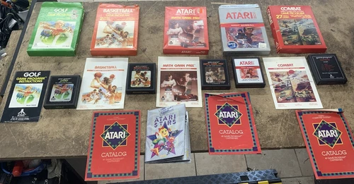 Lot Of 5 Atari 2600 Games 4 Complete In Box, 1 Missing Manual Golf Combat 8977