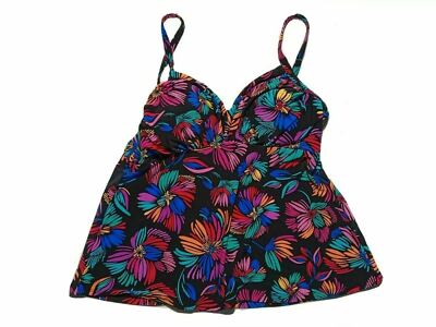 American Beach Women's Floral Fireworks Easy Swim Tankini, Swim Top