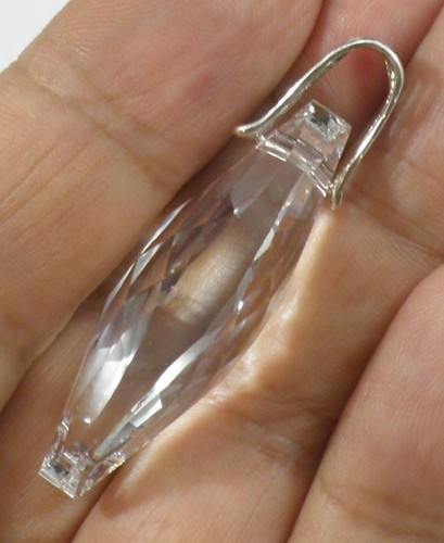 Avilagems Navette Marquise Swarovski kristallklar 0,925 Sterlingsilber Anhänger - Bild 3 von 4