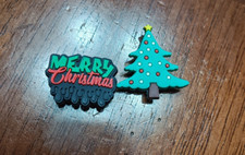 Lot Of 2 Christmas Themed Croc Charm Jibz Christmas Tree  Merry Christmas 