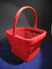 Square Red Velvet Basket 13 X 9.5 X 8" Christmas Valentines 