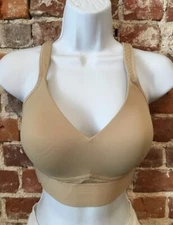 Rhonda Shear Nude Beige Molded Cup Comfort Bra Mesh Back New