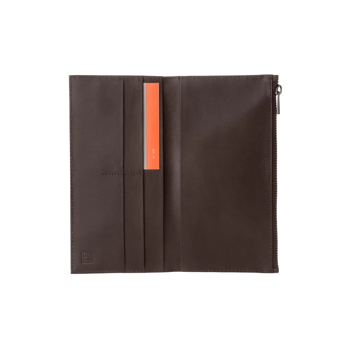 DUDU Portafoglio Uomo Grande Verticale Bifold in Vera Pelle con