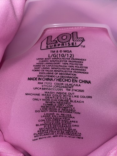L.O.L. Überraschung! Mädchen "Glitter On" Kapuze Cosplay Tutu Kleid Größe L 10/12 - Bild 8 von 12