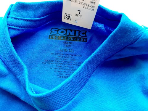 Sonic The Hedgehog Jungen T-Shirt Blau Langarm Large Neu - Bild 7 von 12