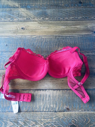 32A Victoria’s Secret The Miracle Bra Balconet Red Floral Laced VS Womens New - Picture 8 of 8