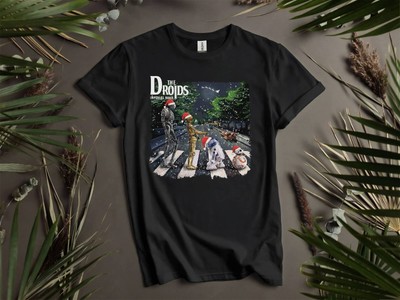 Santa Droids R2-D2 C-3PO BB-8 Abbey Road Walking Custom T-Shirts for Men, Women,