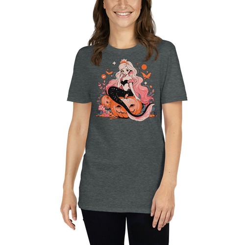 Kawaii Halloween Mermaid T-shirt - Spooky Halloween Costume Tee - Picture 29 of 35
