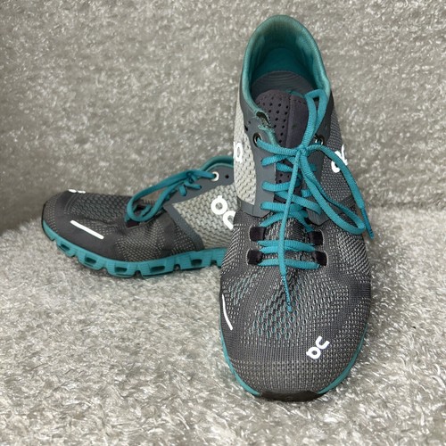 On Cloud X Flexible Lace Up Mesh Running Sneakers Shoes Teal Women's Size US 6 - Picture 1 of 18