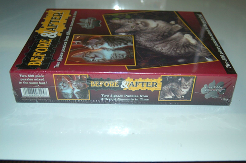 Before & After Grey Tabby Kitten to King 2 Puzzles 500 pieces each by TDC Games - Picture 4 of 5